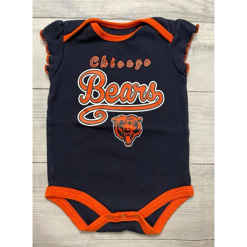 NFL Chicago Bears Football Baby Girl Onesie Bodysuit Outfit, Size 0-3 months